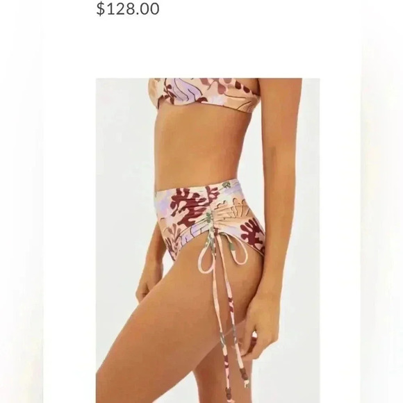 New Beach Riot High Rise Heather Bikini Bottom 70s Hippie Festival Beaded Desert - Picture 5 of 11